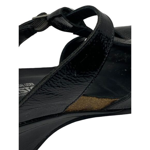 Mephisto Women's Nazli Sandals Black Patent Leather Crystals Wedge Size 10 / 40 - Picture 12 of 16